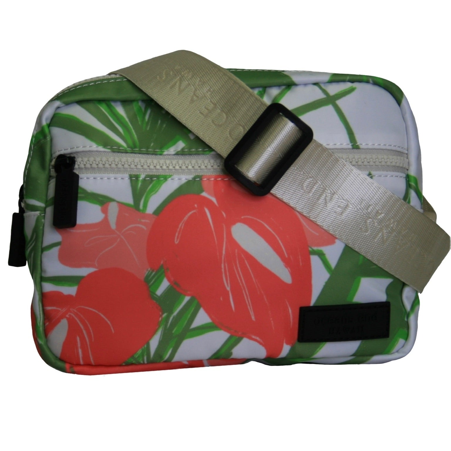 floral fanny or hip pack with beige strap - Oceans End
