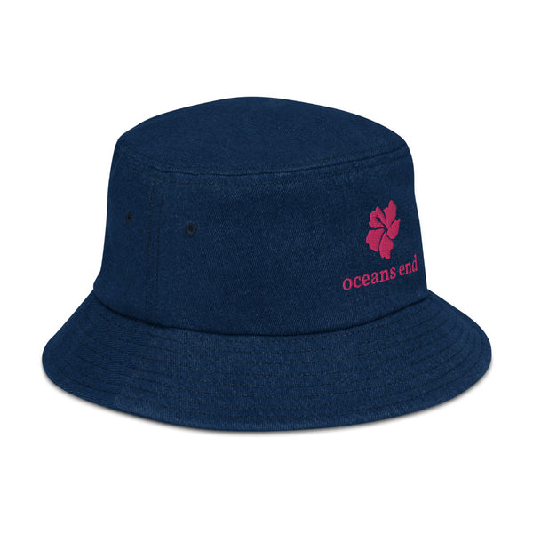 hibiscus Denim bucket hat