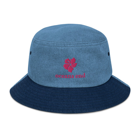 hibiscus Denim bucket hat