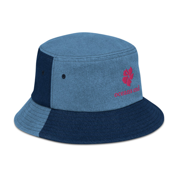 hibiscus Denim bucket hat