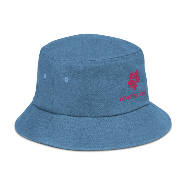 hibiscus Denim bucket hat
