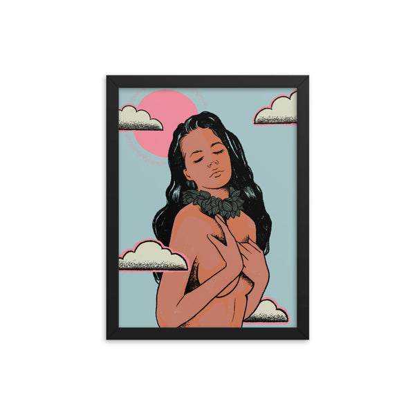 In the clouds framed print